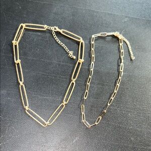 Gold Chain Necklace and Bracelet Set